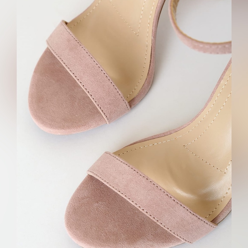 Lulus Blush Suede Heels